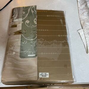 Lenox Simply Fine Tablecloth Spill Proof Oblong Khaki  60" x 120"  NEW